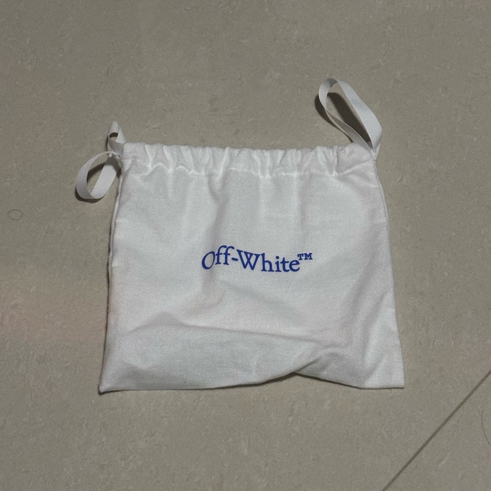 Off-White White and Blue Logo Cosmetic Bag